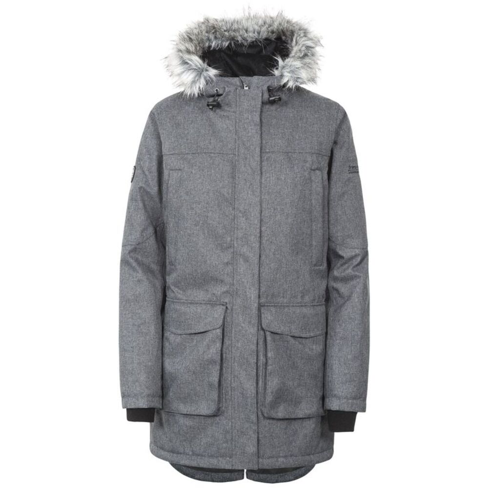 Trespass Womens/Ladies Thundery Waterproof Jacket / Black/Silver Grey